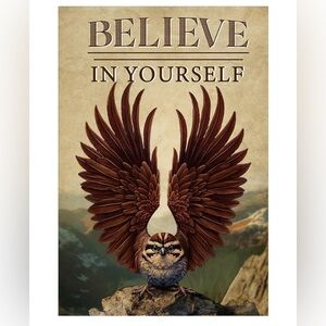 Majestic Owl Motivational Poster - Brown